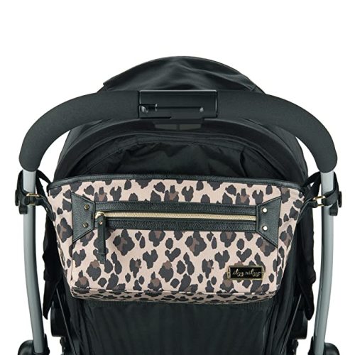 Itzy Ritzy Adjustable Stroller Caddy / Organizer - Stroller Organizer Bag Featuring Front Zippered Pocket, 2 Built-In Interior Pockets & Adjustable Straps to Fit Nearly Any Stroller (Leopard)