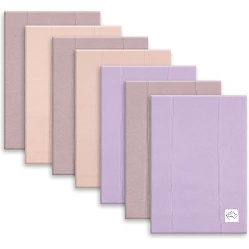 Baby Burp Cloths for Boys and Girls - 7 Pack Large 100% Cotton - Double Layered Extra Absorbent Burp Rags, Lavender