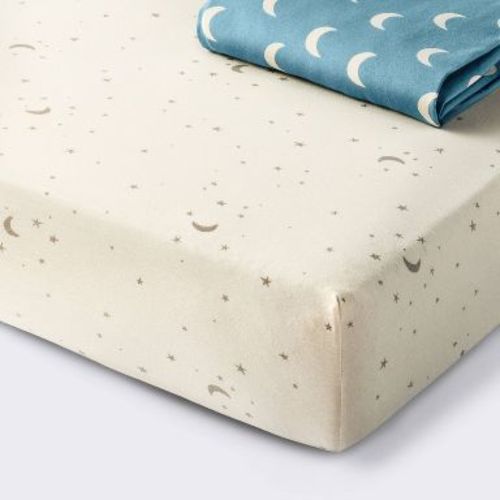 Fitted Jersey Crib Sheet - Moon Stars - 2pk - Cloud Island™
