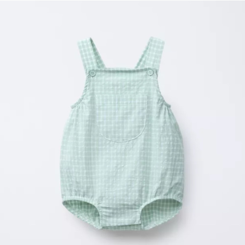 GINGHAM ROMPER - Sea green | ZARA United States