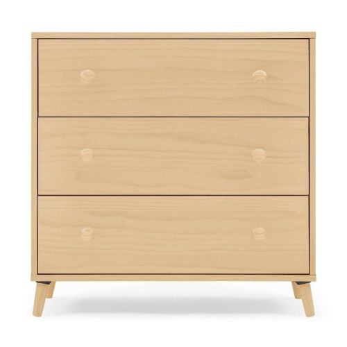 Delta Children Jordan 3 Drawer Dresser with Interlocking Drawers - Bianca White/Natural