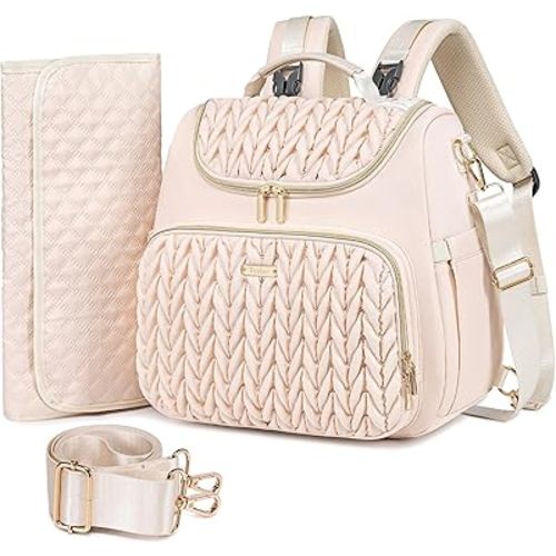 4 in 1 Convertible Diaper Bag Backpack,Waterproof Baby Diaper Bag with Changing Pad,Converts into Baby Tote Bag,Diaper Backpack,Stroller Bag and Crossbody Diaper Bag