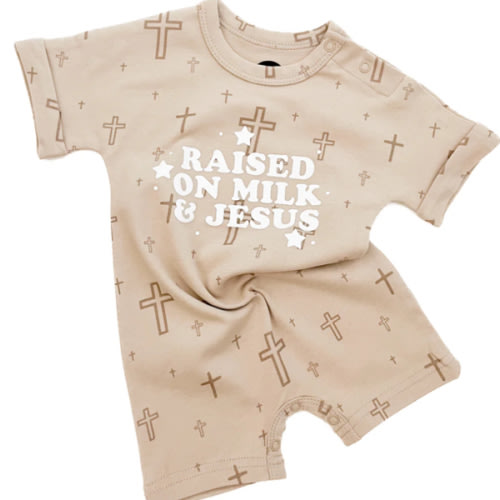 Raised on Milk & Jesus Cross Jumpsuit – OUR HOUSE ABOVE
