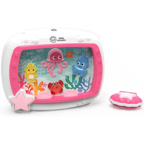 Baby Einstein Sea Dreams Soother Musical Crib Toy and Sound Machine, Pink, Newborn and up