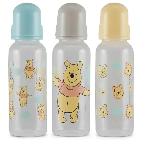Baby Bottles 9 oz for Boys and Girls| Set of 3 Disney Winnie The Pooh Pose Infant Bottles for Newborns and All Babies | BPA-Free Plastic Baby Bottle for Baby Shower