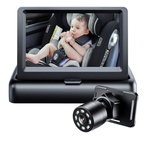 Itomoro Baby Car Mirror, View Infant in Rear Facing Seat with Wide Crystal Clear View,360° Rotation Plug and Play Easy Install baby car monitor 1080p