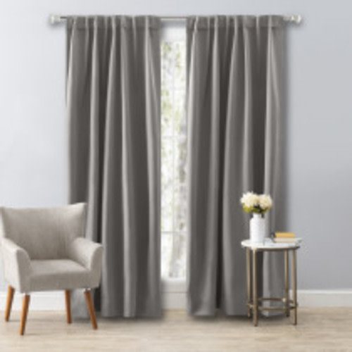 Ricardo Trading Ultimate Black-Out 2-Way Pocket Window Panel Curtain - Grey, 56"W X 84"L