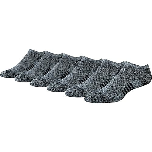 Amazon Essentials Men's Performance Cotton Cushioned Breathable Athletic No-Show Sports Socks, 6 Pairs