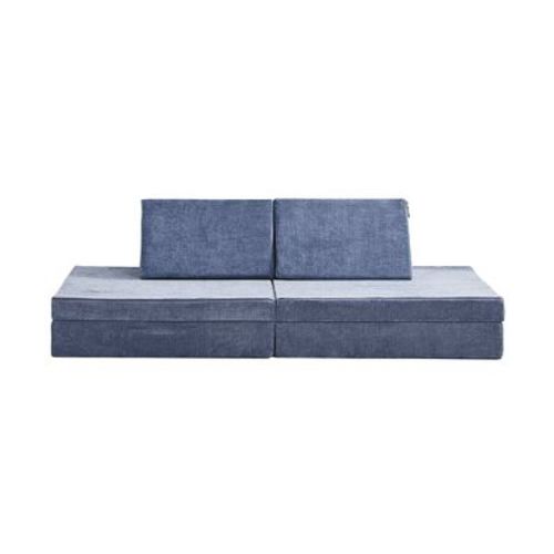 Yourigami Play Kids' Sofa Teal Blue: Modular Memory Foam Sectional, 4-Piece Set, Ages 4-10, No Assembly Required