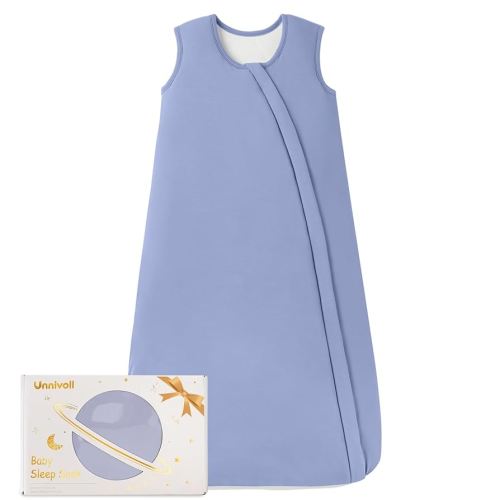 Rayon Made from Bamboo Baby Sleep Sack 6-12 Months 1.0 Tog Baby Wearable Blanket Super Soft Sleeping Sack with 2-Way Zipper for Infant Newborn - Medium Haze Blue