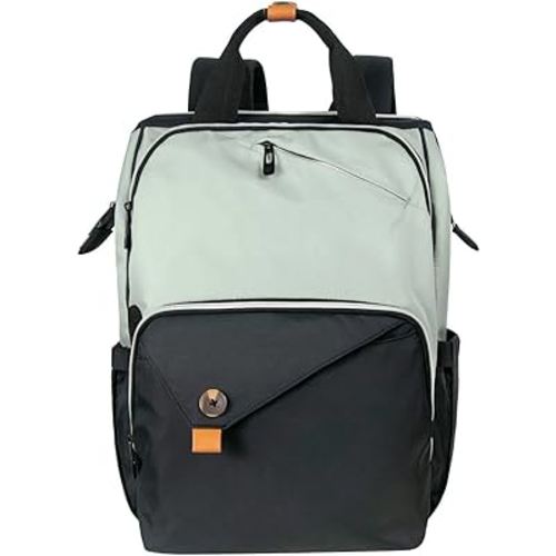 Hap Tim Diaper Bag Backpack,Large Capacity Travel Back Pack Maternity Baby Nappy Changing Bags, Double Compartments with Stroller Straps,Waterproof, Mint Green Black(US7340-GB)