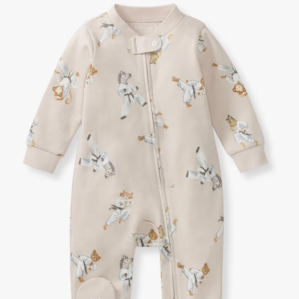 Burt's Bees Baby Boys Sleep and Play PJs, 100% Organic Cotton One-Piece Zip Front Romper Jumpsuit Pajamas