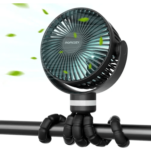 Momcozy Portable Stroller Fan, Detachable 4 Speed 360° Rotate, Rechargeable and Handheld Cooling Fan