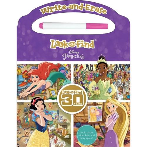 Disney Princess: Write-And-Erase Look and Find - by Pi Kids (Board Book)