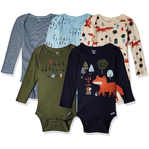 Gerber Baby Boys' 5-Pack Long-Sleeve Onesies Bodysuit