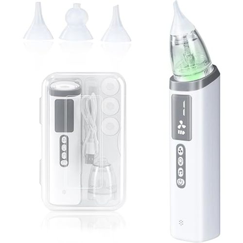 TopQuaFocus Nasal Aspirator for Adult & Baby Effective Nose Sucker for Quick Relief Ideal Nasal Suction for Babies and Toddlers 3 Silicone Tips Adjustable Suction Level - Lavage Care System