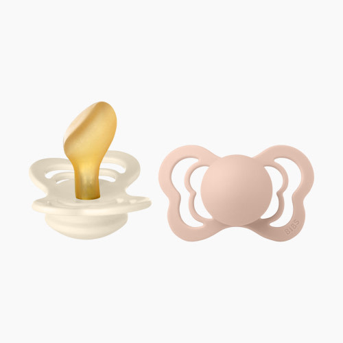 BIBS Couture Natural Rubber Pacifier (2 Pack) - Ivory / Blush, Couture, Size 1