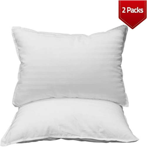 Kinder Fluff Quality Toddler Hypoallergenic Sateen Stripe Pillow, Small, Cotton & Down Alternative, 2 Pack