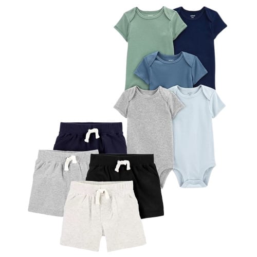 Baby 9-Piece Bodysuits & Shorts Set - 3M - Style,Multi