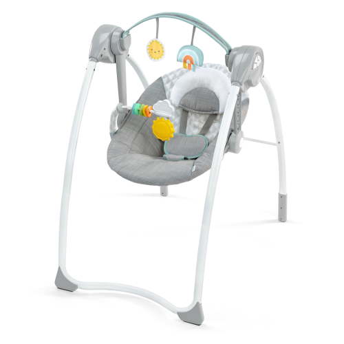 Ingenuity Milestone Baby Swing, Toy Bar, 6-Speed - Grey