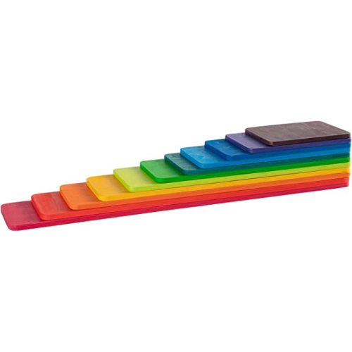 Amazon.com: MerryHeart Wooden Rainbow Rectangle Stacker Toys, Rainbow Building Blocks Board Set for Kids, 11Pcs Rectangle Rainbow Stacking Puzzle, Learning Creative Thinking Toys : Toys & Games