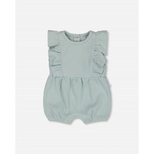 Girls Ribbed Cotton Romper - Deux Par Deux 6m