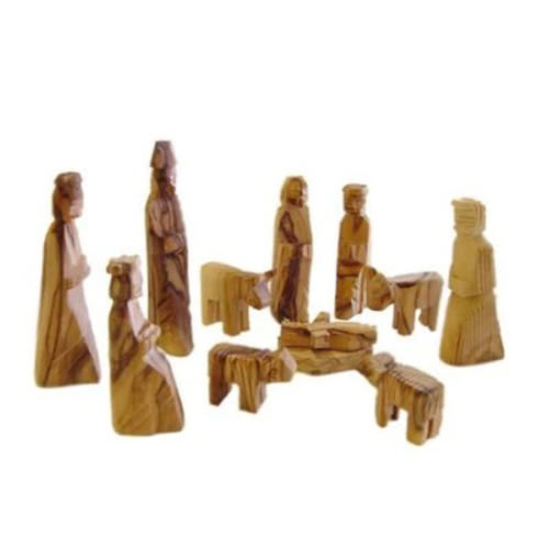 Olive Wood Children's Nativity Set (12 Pieces Set)