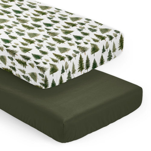 Sweet Jojo Designs Woodland Pine Tree Fitted Crib Sheets Set of 2 | Wayfair