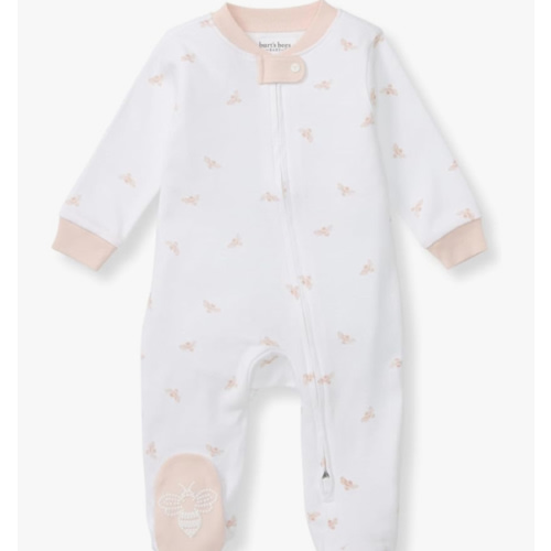 Burt's Bees Baby Baby Girls' 100% Organic Cotton Zip Front One-Piece Sleep & Play Loose Fit Pajamas