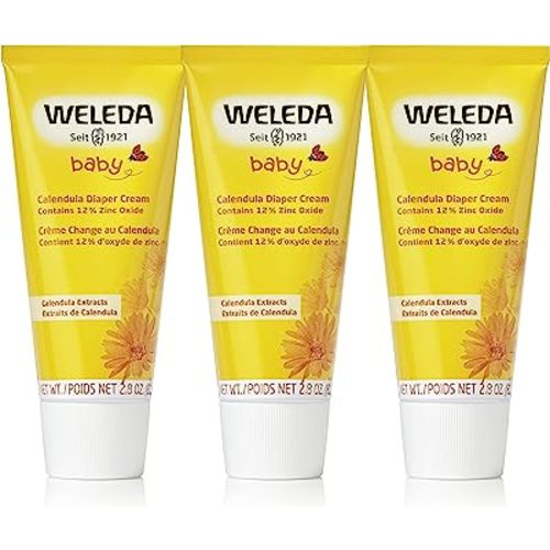 Weleda Baby Calendula Diaper Cream, 2.8 Fluid Ounce (Pack of 3), Plant Rich Protection with Calendula, Chamomile, Sweet Almond Oil, Lanolin and Zinc Oxide