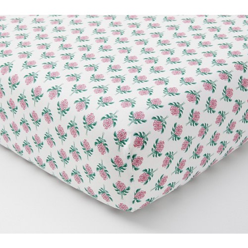 Roller Rabbit Rosebud Organic Crib Fitted Sheet | Pottery Barn Kids
