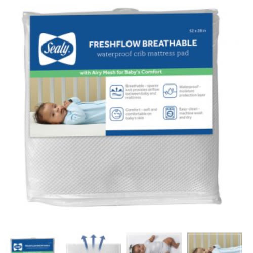 Sealy® FreshFlow™ Breathable Crib Mattress Pad | Sealy