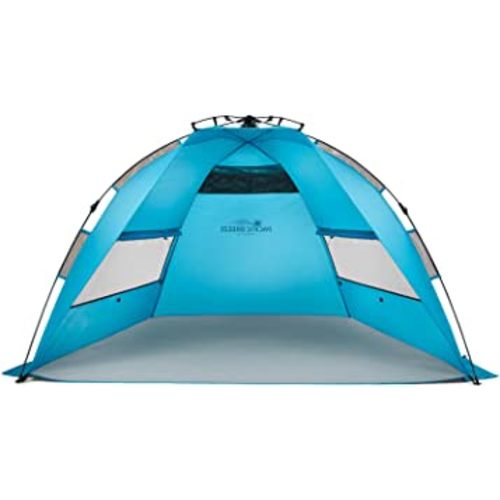 Pacific Breeze Easy Setup Beach Tent, SPF 50+ beach tent provides shelter from The sun for 3+ people