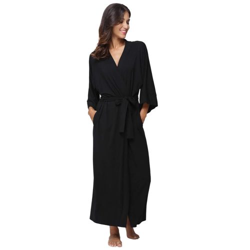 Women's Soft Robes Long Bath Robes Full Length Kimonos Sleepwear Dressing Gown,Solid Color