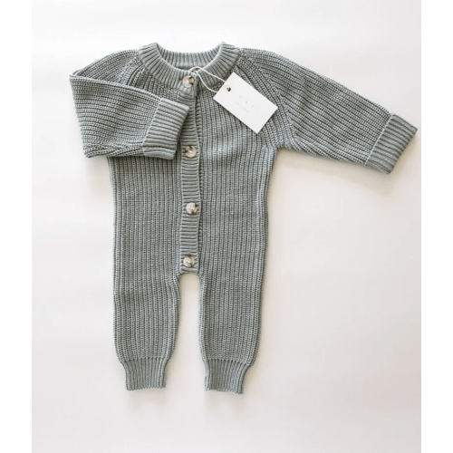 Fog Chunky Knit Playsuit | Bee Like Kids | 0-6mo