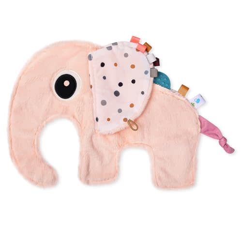Baby Toys Baby Lovey Blanket Soft Elephant Blankets for Newborn Essentials 0-36 Months, Sensory Animal Security Blanket for Girls,Helps Speed up Pre-Sleep Calming Routine (Pink)