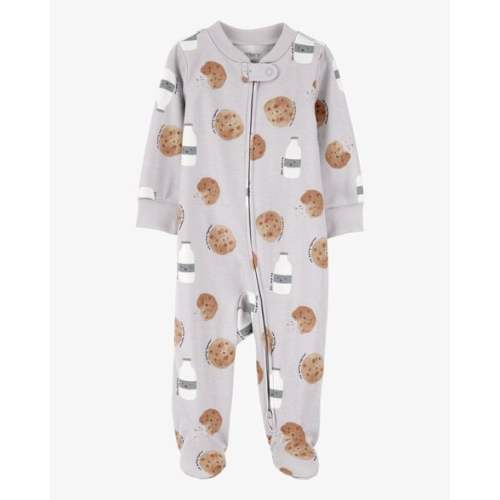 Baby Milk & Cookies 2-Way Zip Cotton Sleep & Play Pajamas - Grey - Carter's | Carter's