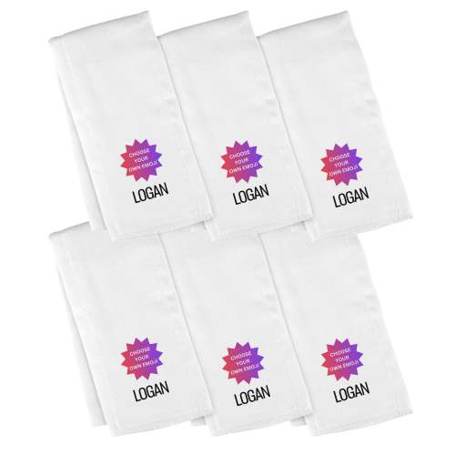 Personalized Emoji Burp Cloth - 6 Pack Choose Your Own