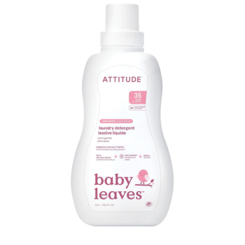 ATTITUDE Baby Laundry Detergent, EWG Verified, Plant and Mineral-Based Formula, HE Compatible, Vegan Household Products, Unscented, 35 Loads, 35.5 Fl Oz