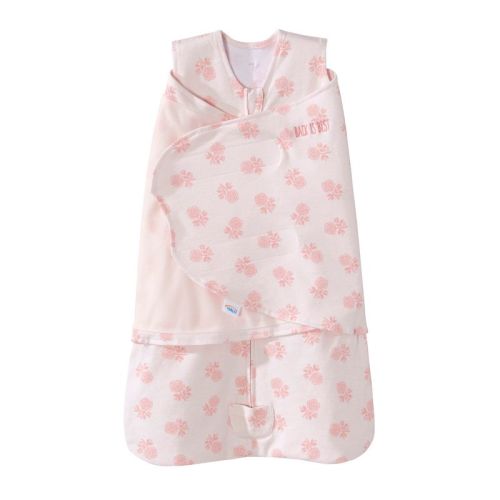 Halo Innovations Sleepsack 100% Cotton Swaddle Wrap - Watercolor Rose Toss Blush - Nb