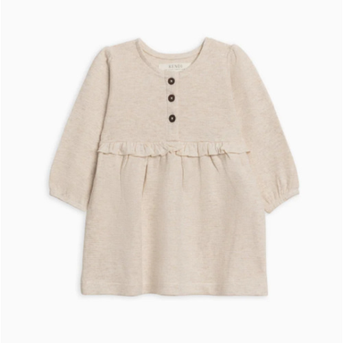 Nina Waffle Knit Ruffle Waist Dress