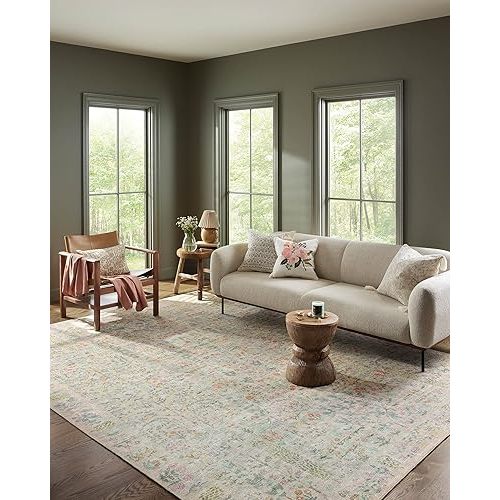 Loloi Rifle Paper Co. Maison Collection MAO-07 Khaki 7'-6" x 9'-6", .19" Pile Height, Area Rug