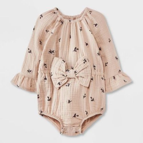 Grayson Mini Baby Girls' Bow Romper - Green 18m