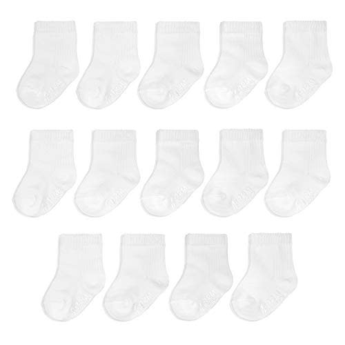 Fruit of the Loom Baby 14-Pack Grow & Fit Flex Zones Cotton Stretch Socks - Unisex, Girls, Boys
