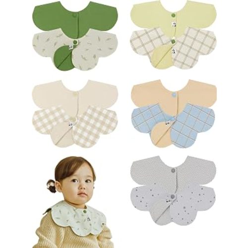 Konny Baby Bib 3/5/7-Pack Set, 360 ° Rotate, Soft and Absorbent Drooling for Toddler Boys Girls Baby Essentials