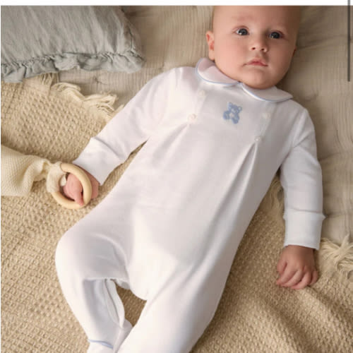 White Bear Occasion Baby Sleepsuit (0mths-2yrs)