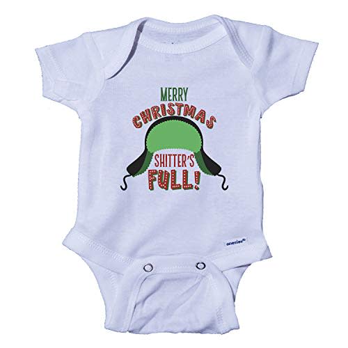 Ink Trendz Merry Christmas Shitter's Full Christmas Vacation Funny Griswald Cute Baby Onesie