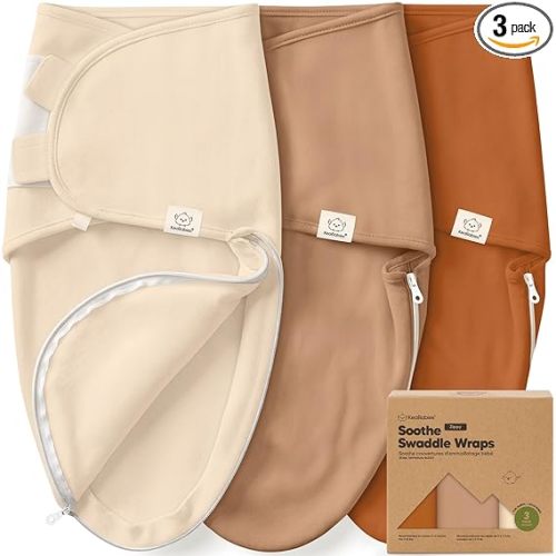 Baby Swaddle Sleep Sacks with Zipper - 3-Pack Swaddles for Newborns 0-3 Months, Infant, Baby Girls, Boys, Soft & Durable Newborn Sleep Sack, Easy Diaper Change Swaddling Blanket (Terracotta, OS)