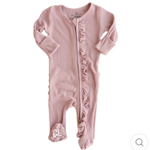 Girl Ruffle Zipper Footies in Best Sellers | Caden Lane 3-6 months