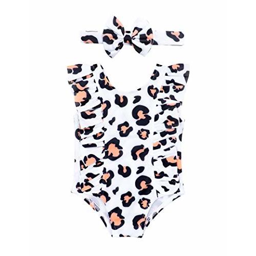 KANGKANG Baby Swimsuit Girl One Piece Swimsuit Cute Elegant Sunsuit Ruffled Swimwear Bathing Suits